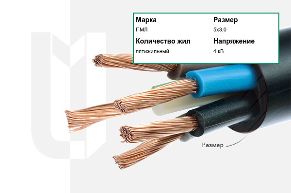 Силовой кабель ПМЛ 5х3,0 мм